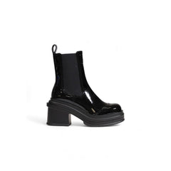 Armani Exchange Black Polyester Ankle Boots