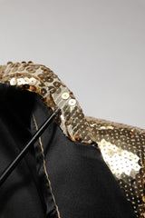 Dolce & Gabbana Gold Sequined Double Breasted Jacket Blazer
