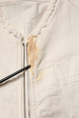 Dolce & Gabbana Off White Cotton Full Zip Denim Men Blouson Jacket