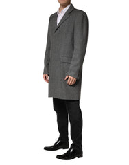 Dolce & Gabbana Gray Single Breasted Men Trench Coat Jacket