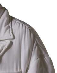 Dolce & Gabbana White Silk Padded Parka Men Coat Jacket