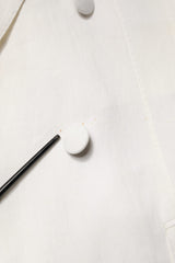 Dolce & Gabbana White Double Breasted Men Trench Coat Jacket