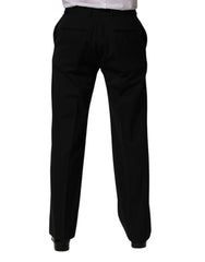Dolce & Gabbana Black Wool Straight Men Dress Trouser Pants