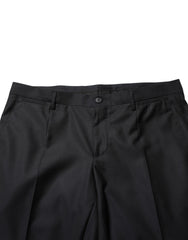 Dolce & Gabbana Black Wool Skinny Dress Formal Trouser Pants