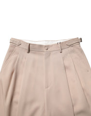Dolce & Gabbana Beige Stretch Straight Men Dress Trouser Pants