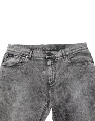 Dolce & Gabbana Gray Cotton Straight Leg Denim Trouser Jeans