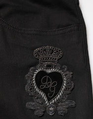 Dolce & Gabbana Black Sacred Heart Skinny Men Denim Jeans