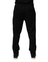 Dolce & Gabbana Black Logo Cotton Skinny Jogger Trouser Pants