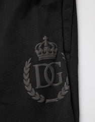 Dolce & Gabbana Black Logo Cotton Skinny Jogger Trouser Pants