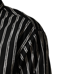 Dolce & Gabbana Black Stripes Cotton Men Formal Dress Shirt