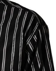 Dolce & Gabbana Black Stripes Cotton Men Formal Dress Shirt
