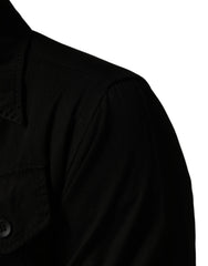 Dolce & Gabbana Black Cotton Collared Men Button Down Shirt