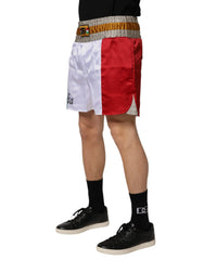 Dolce & Gabbana Multicolor Italia Polyester Bermuda Shorts