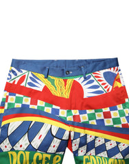 Dolce & Gabbana Multicolor Carretto Print Men Bermuda Shorts