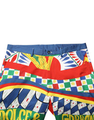 Dolce & Gabbana Multicolor Carretto Print Men Bermuda Shorts