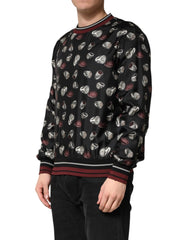 Dolce & Gabbana Black Ring Print CrewNeck Sweatshirt  Sweater