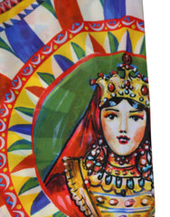 Dolce & Gabbana Multicolor Carretto Leggings High Waist Pants