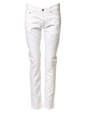 Daniele Alessandrini White Cotton Stretch Skinny Denim Jeans