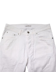 Daniele Alessandrini White Cotton Stretch Skinny Denim Jeans