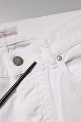 Daniele Alessandrini White Cotton Stretch Skinny Denim Jeans