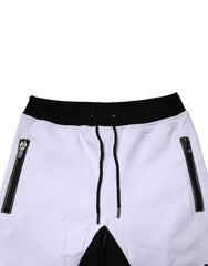 Frankie Morello Black White Skinny Jogger Sweatpants Pants