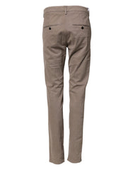 Dondup Cotton Stretch Straight Chino Trouser Brown