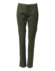 Dondup Dark Green Cotton Stretch Skinny Chino Trouser Pants