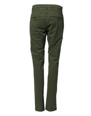 Dondup Dark Green Cotton Stretch Skinny Chino Trouser Pants