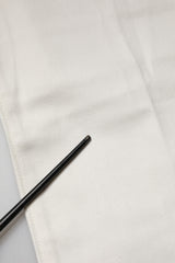 Fortela White Cotton Straight Denim Mid Waist Trouser Jeans