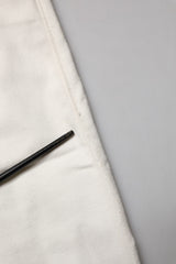 Fortela White Cotton Straight Denim Mid Waist Trouser Jeans