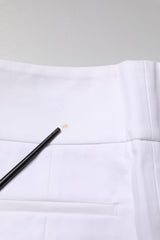 Peserico White High Waist Tapered Fit Chino Trouser Pants