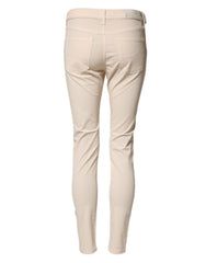 Jacob Cohen Beige Mid Waist Skinny Fit Denim Trouser Jeans