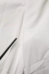 MSGM White Cotton High Waist Wide Leg Straight Bermuda Shorts