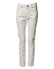 PT Torino White Cotton Mid Waist Skinny Denim Trouser Jeans