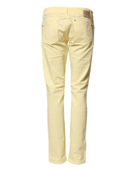 PINKO Yellow Cotton Low Waist Slim Fit Skinny Denim Casual Jeans