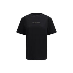 PINKO Black Cotton T-Shirt