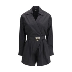 PINKO Black Cotton Jumpsuit