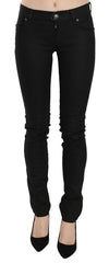PLEIN SUD Cotton Black Mid Waist Skinny Denim Jeans