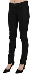 PLEIN SUD Cotton Black Mid Waist Skinny Denim Jeans