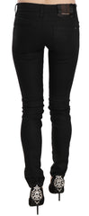 PLEIN SUD Cotton Black Mid Waist Skinny Denim Jeans