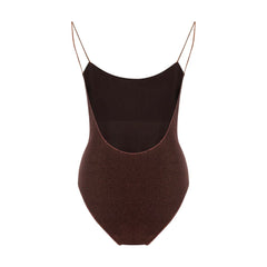 Oséree Brown Metal One-Piece Swimsuit