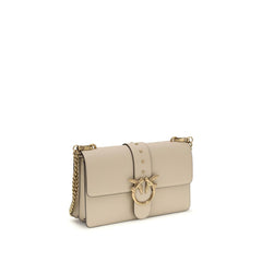 PINKO Beige Calf Leather Bos Taurus Shoulder Bag