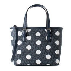 Michael Kors Blue Canvas Tote Bag