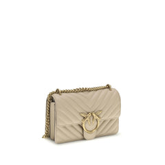 PINKO Beige Calf Leather Bos Taurus Shoulder Bag