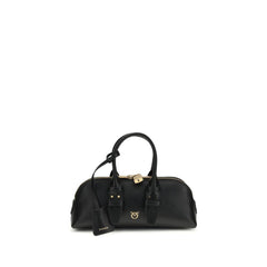 PINKO Black Calf Leather Bos Taurus Handbag