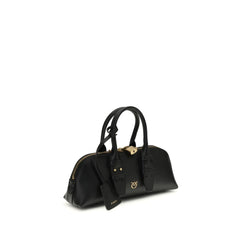 PINKO Black Calf Leather Bos Taurus Handbag