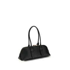 PINKO Black Calf Leather Bos Taurus Shoulder Bag