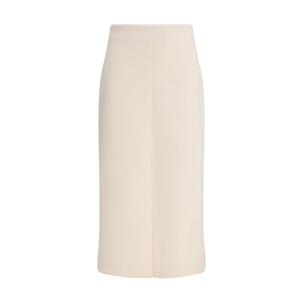 Fabiana Filippi Beige Modal Midi Skirt