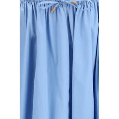 Marni Blue Cotton Midi Skirt