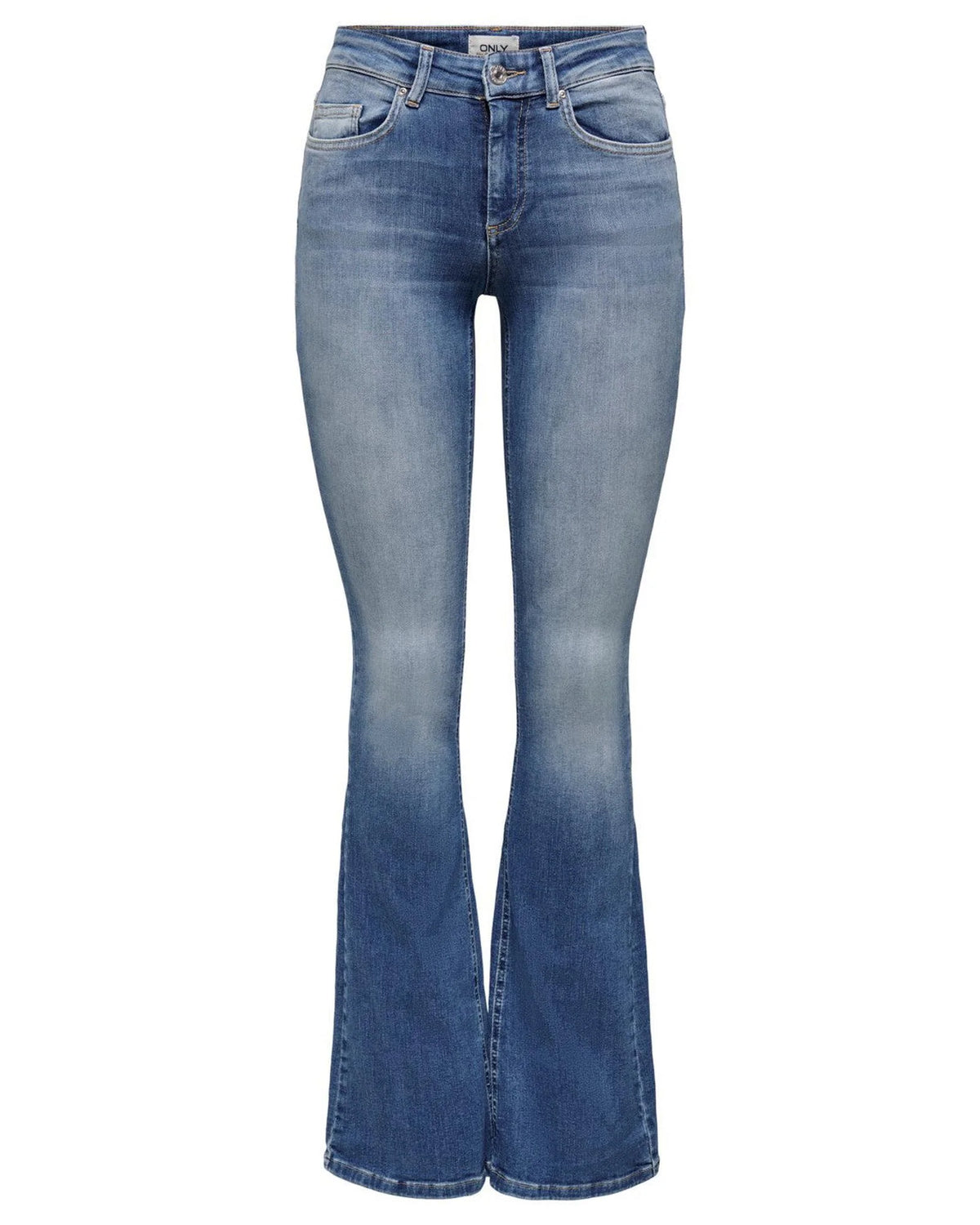 Only Blue Cotton Flared Jeans